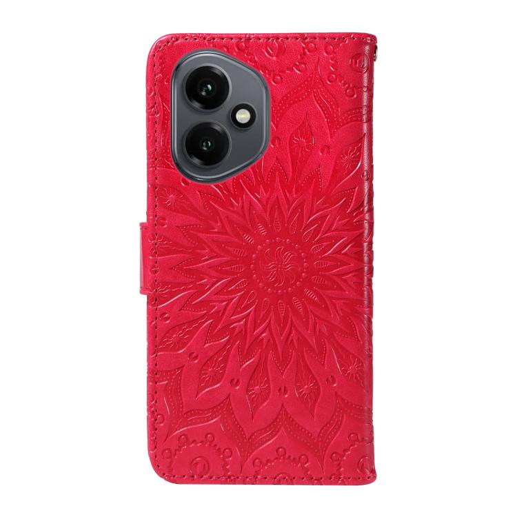For Honor 400 Global 156.5mm Embossed Sunflower Pattern Flip Leather Phone Case