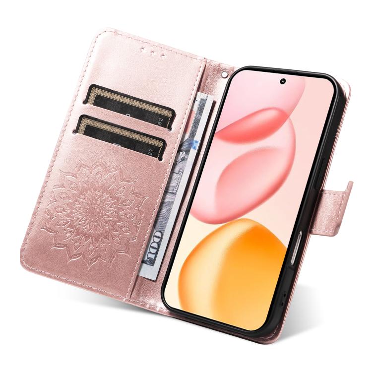For Honor 400 Global 156.5mm Embossed Sunflower Pattern Flip Leather Phone Case