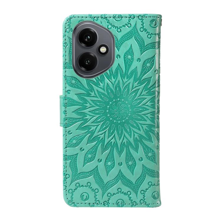 For Honor 400 Global 156.5mm Embossed Sunflower Pattern Flip Leather Phone Case