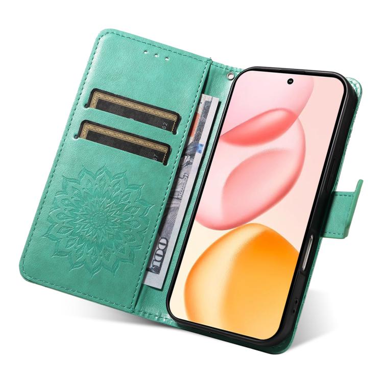 For Honor 400 Global 156.5mm Embossed Sunflower Pattern Flip Leather Phone Case