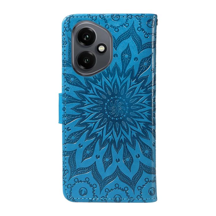 For Honor 400 Global 156.5mm Embossed Sunflower Pattern Flip Leather Phone Case