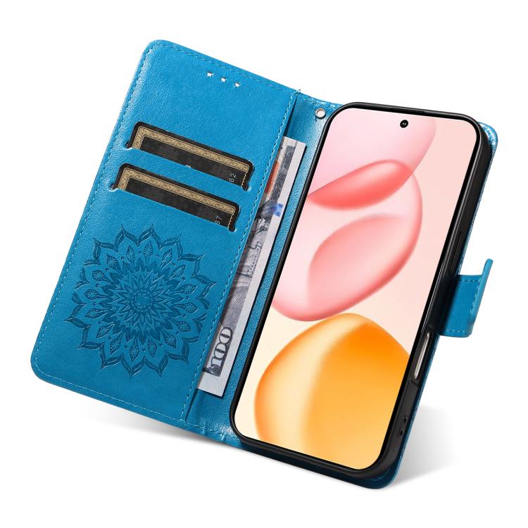 For Honor 400 Global 156.5mm Embossed Sunflower Pattern Flip Leather Phone Case