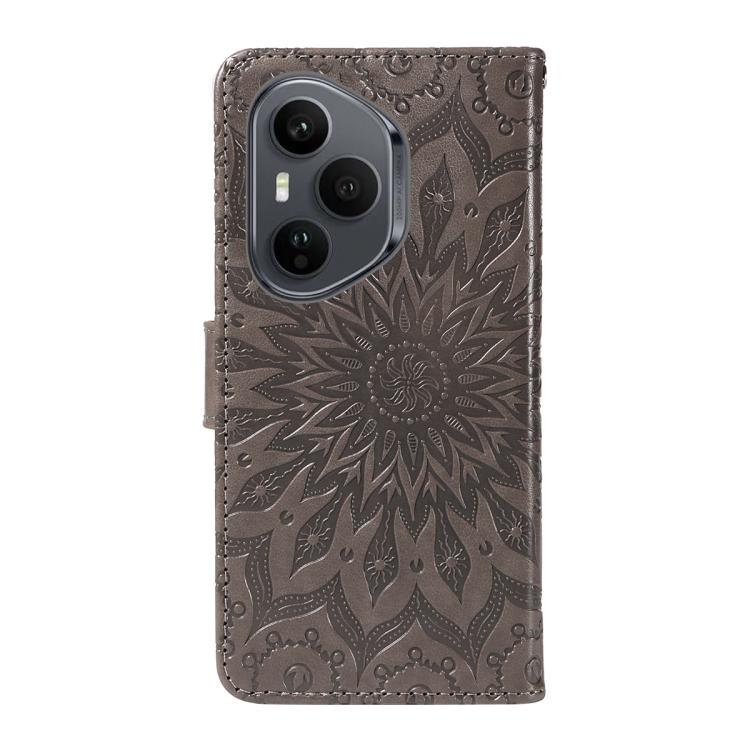 For Honor 400 Pro Global 160.8mm Embossed Sunflower Pattern Flip Leather Phone Case