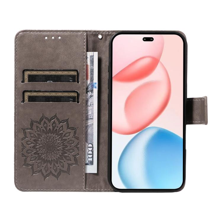 For Honor 400 Pro Global 160.8mm Embossed Sunflower Pattern Flip Leather Phone Case