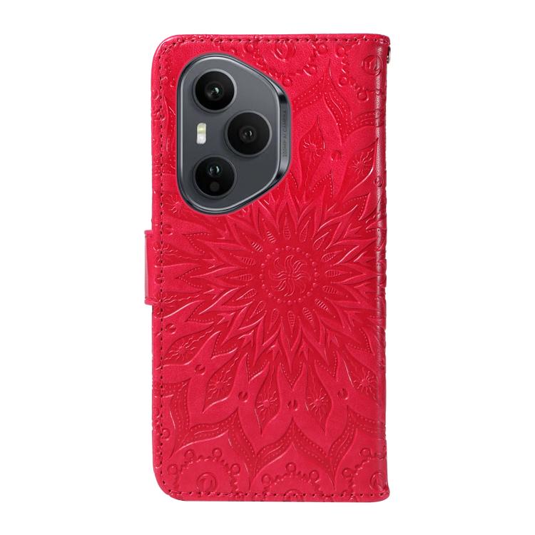 For Honor 400 Pro Global 160.8mm Embossed Sunflower Pattern Flip Leather Phone Case