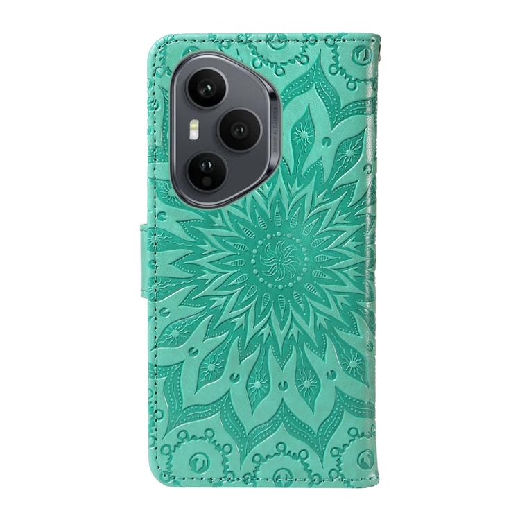 For Honor 400 Pro Global 160.8mm Embossed Sunflower Pattern Flip Leather Phone Case
