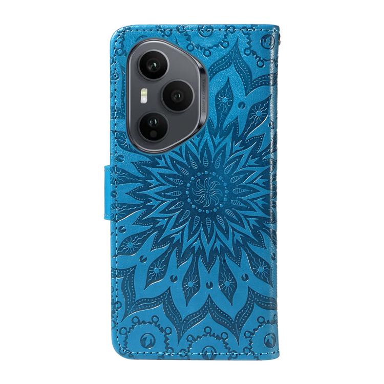 For Honor 400 Pro Global 160.8mm Embossed Sunflower Pattern Flip Leather Phone Case