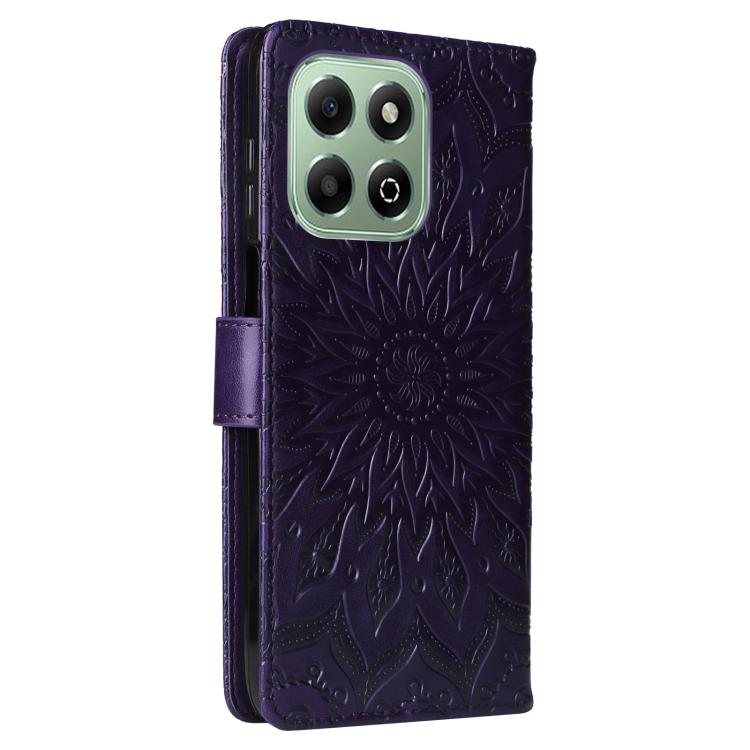 For Honor X6c / X6b / X6a / X5b Embossed Sunflower Pattern Flip Leather Phone Case
