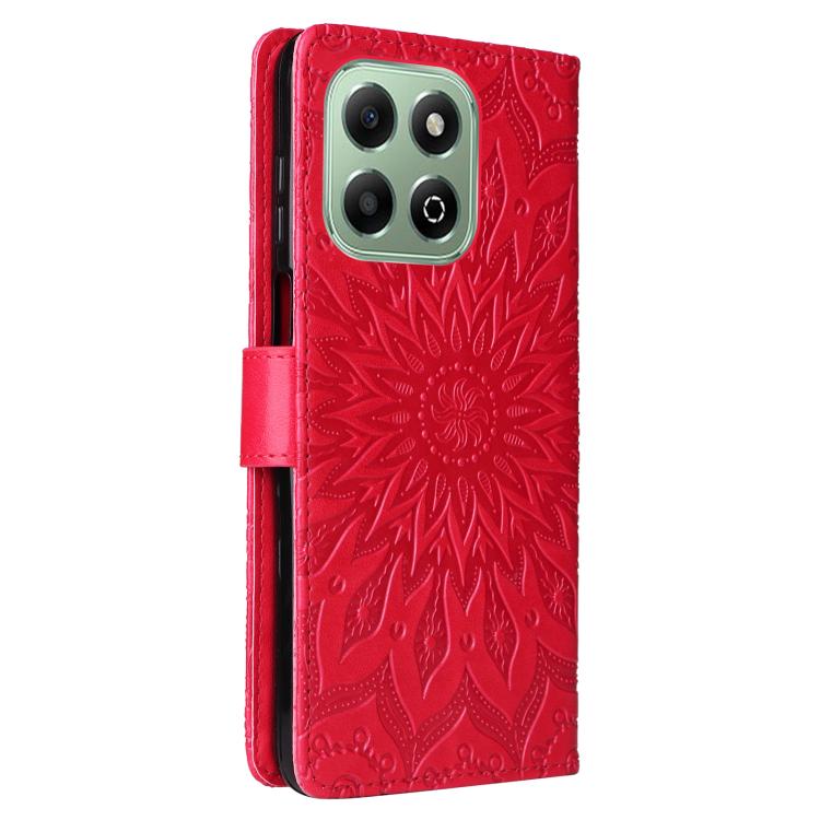 For Honor X6c / X6b / X6a / X5b Embossed Sunflower Pattern Flip Leather Phone Case