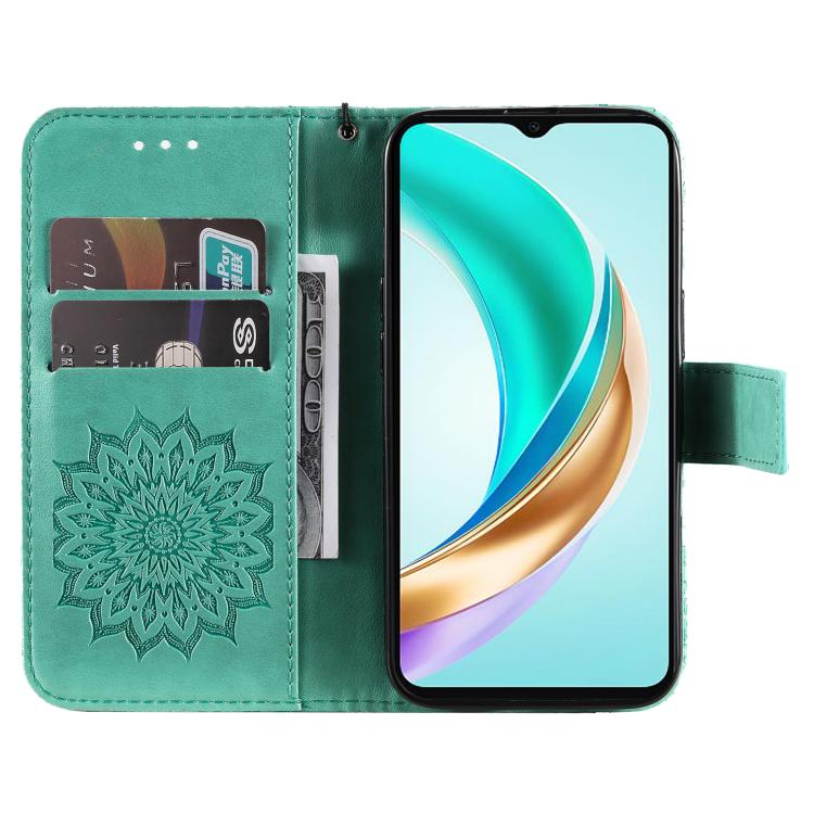 For Honor X6c / X6b / X6a / X5b Embossed Sunflower Pattern Flip Leather Phone Case