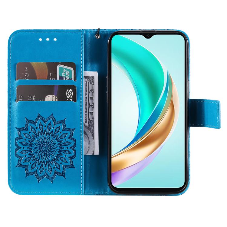 For Honor X6c / X6b / X6a / X5b Embossed Sunflower Pattern Flip Leather Phone Case