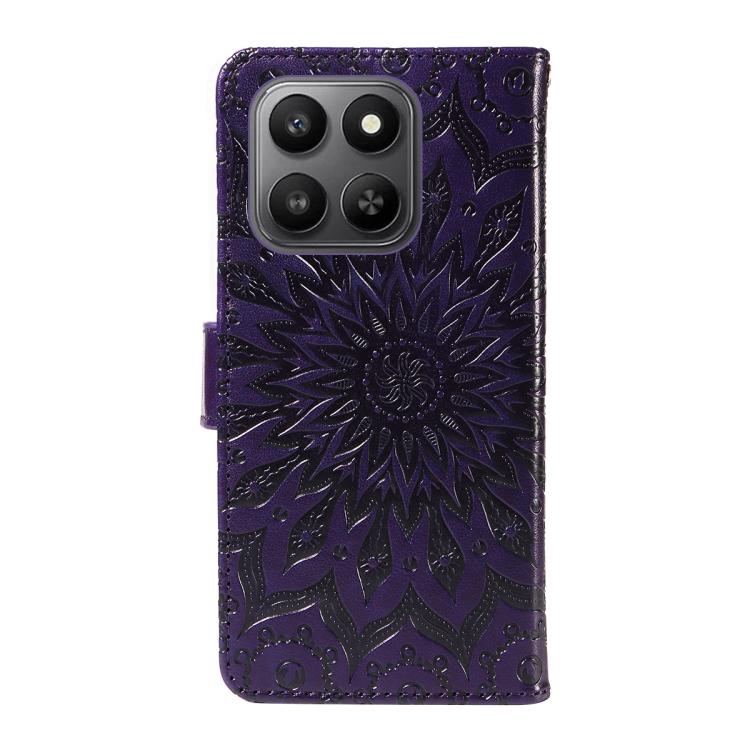 For Honor 400 Smart 5G Embossed Sunflower Pattern Flip Leather Phone Case