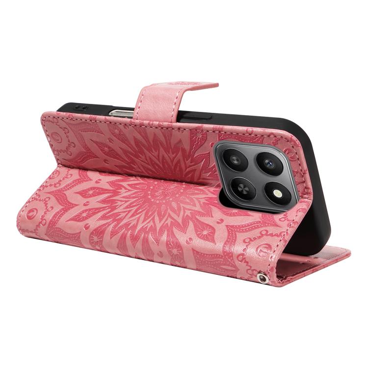 For Honor 400 Smart 5G Embossed Sunflower Pattern Flip Leather Phone Case