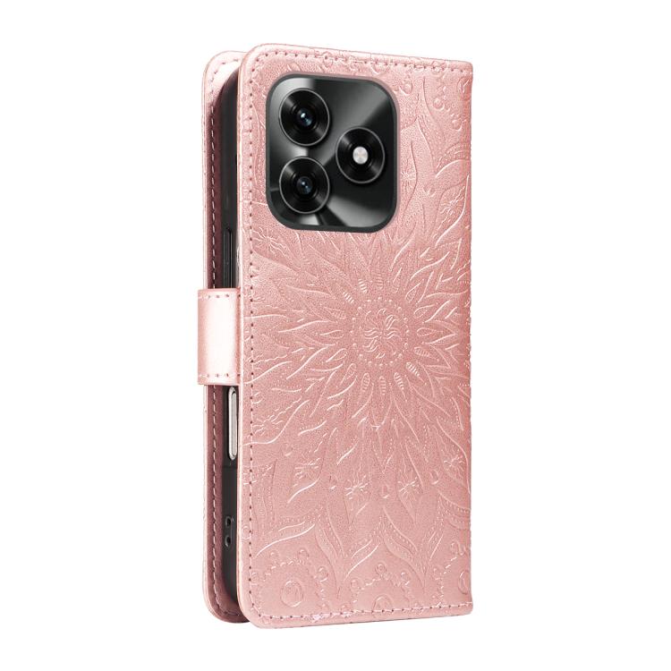 For Honor X5c Plus Embossed Sunflower Pattern Flip Leather Phone Case