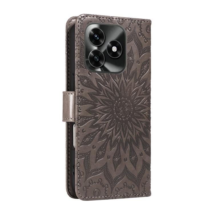 For Honor X5c Plus Embossed Sunflower Pattern Flip Leather Phone Case