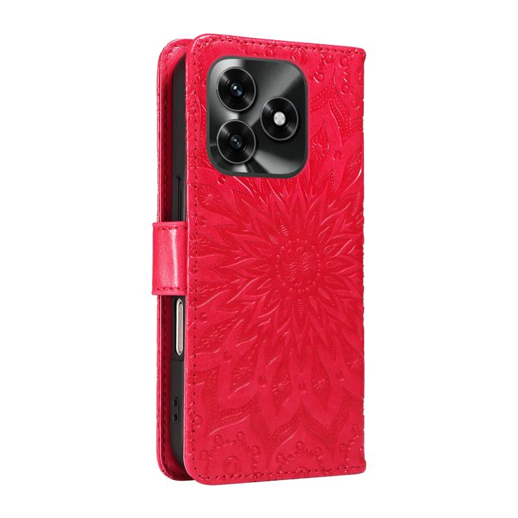 For Honor X5c Plus Embossed Sunflower Pattern Flip Leather Phone Case
