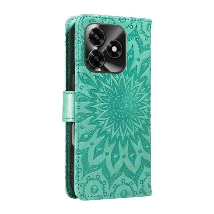 For Honor X5c Plus Embossed Sunflower Pattern Flip Leather Phone Case