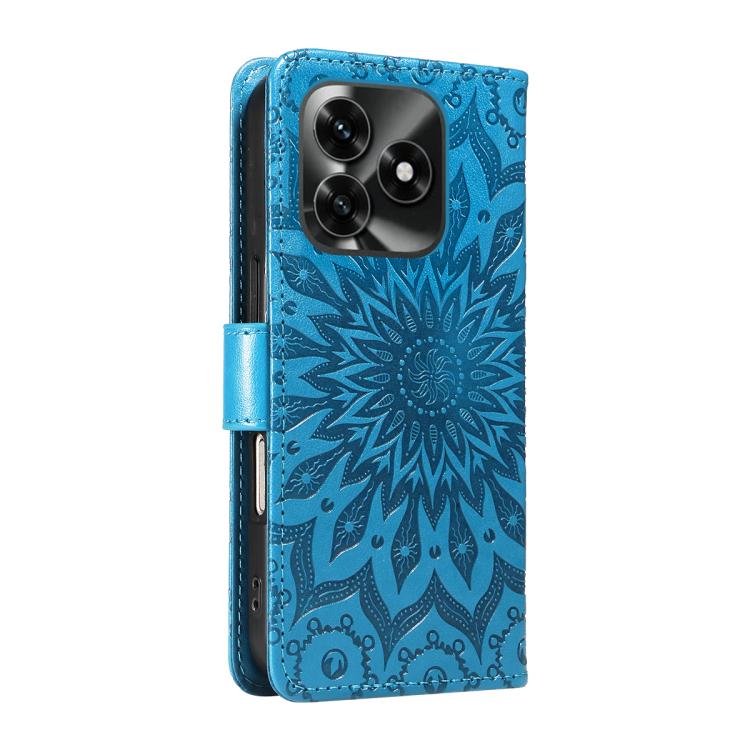 For Honor X5c Plus Embossed Sunflower Pattern Flip Leather Phone Case