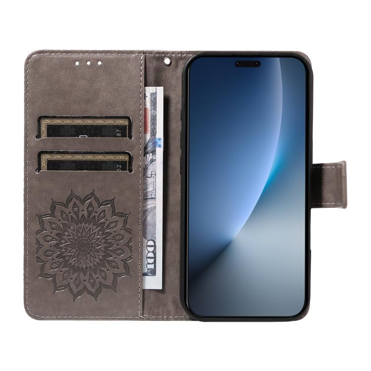 For Honor Magic8 Pro Embossed Sunflower Pattern Flip Leather Phone Case