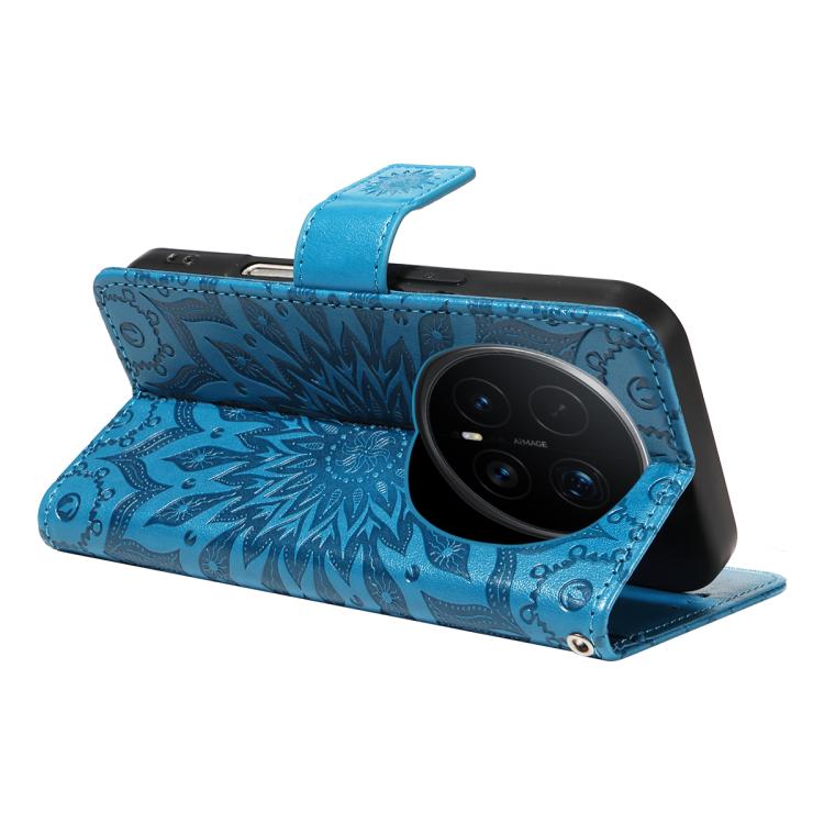 For Honor Magic8 Pro Embossed Sunflower Pattern Flip Leather Phone Case