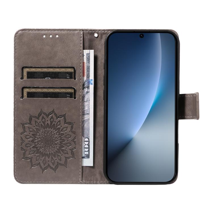 For Honor Magic8 Embossed Sunflower Pattern Flip Leather Phone Case