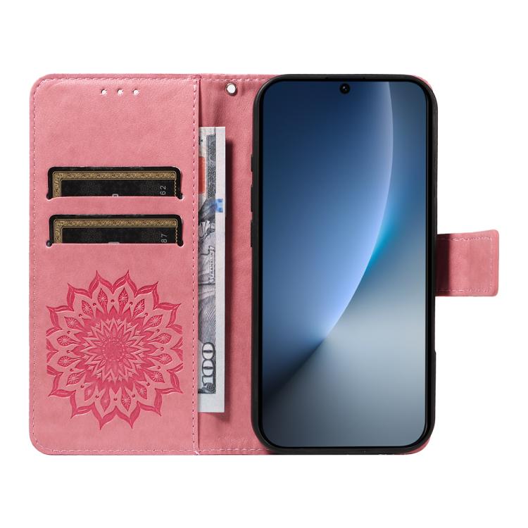 For Honor Magic8 Embossed Sunflower Pattern Flip Leather Phone Case