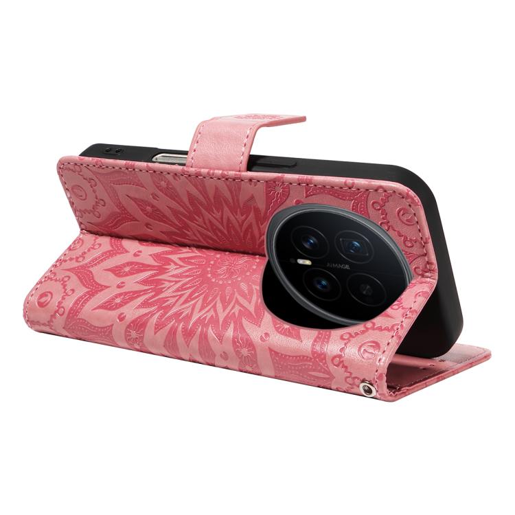 For Honor Magic8 Embossed Sunflower Pattern Flip Leather Phone Case