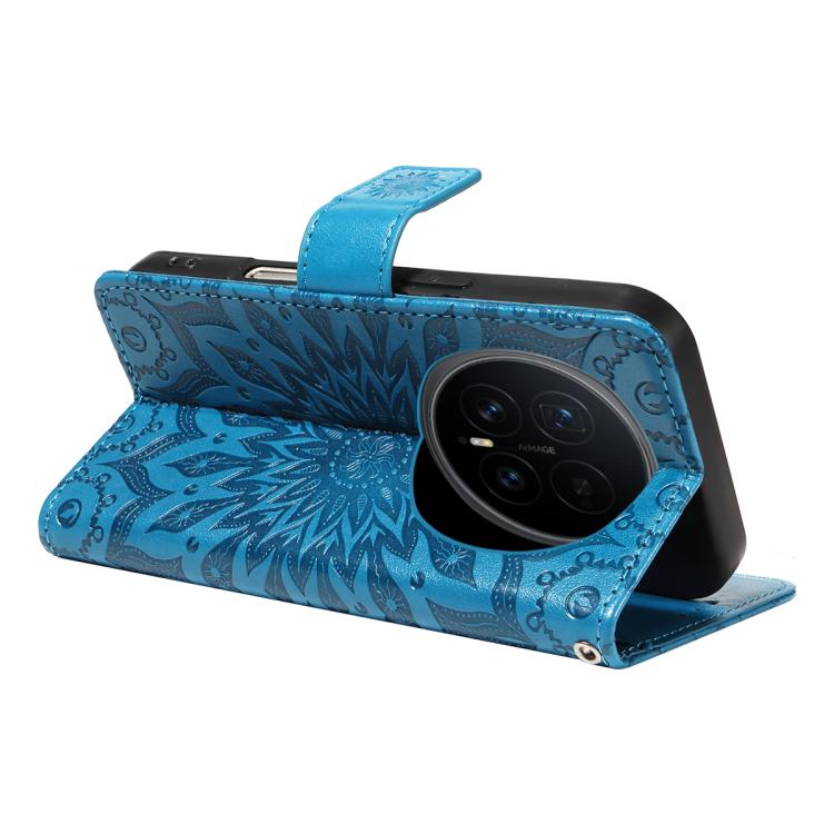 For Honor Magic8 Embossed Sunflower Pattern Flip Leather Phone Case