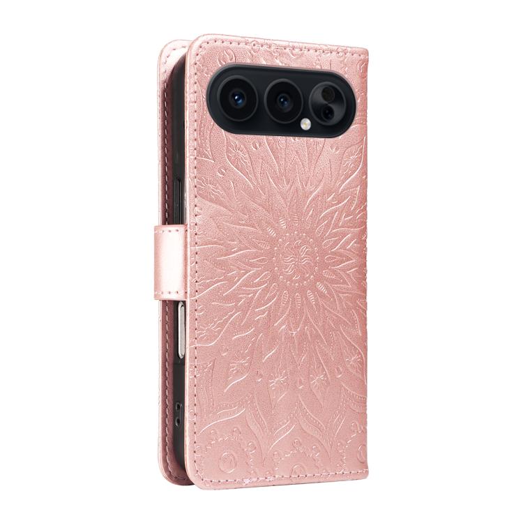 For Honor 500 Global/500 Pro Global 155.8 Embossed Sunflower Pattern Flip Leather Phone Case