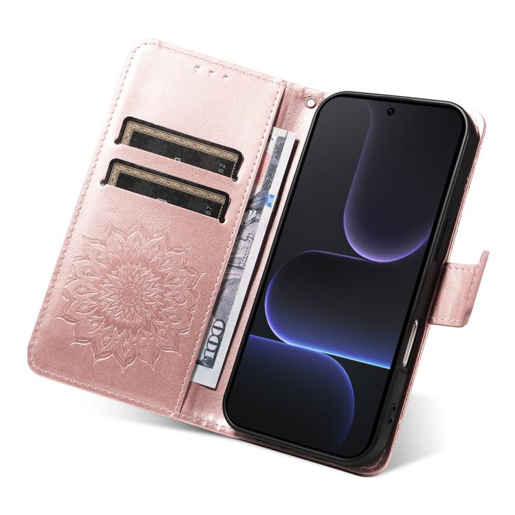 For Honor 500 Global/500 Pro Global 155.8 Embossed Sunflower Pattern Flip Leather Phone Case