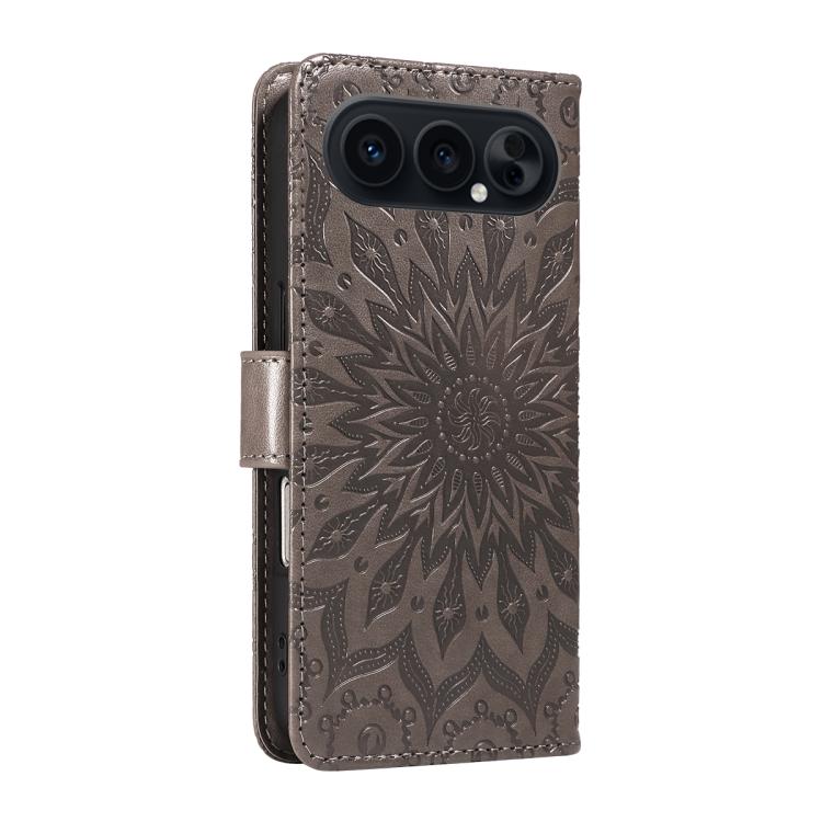 For Honor 500 Global/500 Pro Global 155.8 Embossed Sunflower Pattern Flip Leather Phone Case