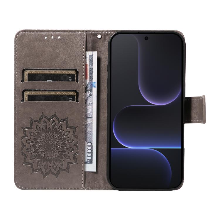 For Honor 500 Global/500 Pro Global 155.8 Embossed Sunflower Pattern Flip Leather Phone Case
