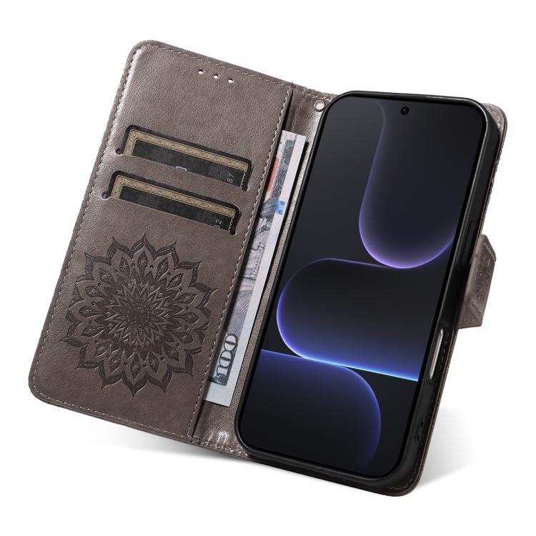 For Honor 500 Global/500 Pro Global 155.8 Embossed Sunflower Pattern Flip Leather Phone Case
