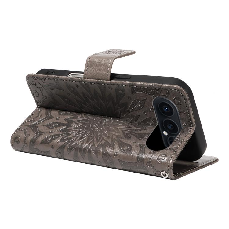 For Honor 500 Global/500 Pro Global 155.8 Embossed Sunflower Pattern Flip Leather Phone Case