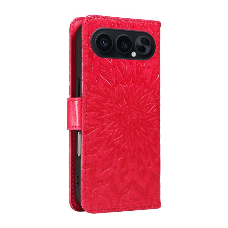 For Honor 500 Global/500 Pro Global 155.8 Embossed Sunflower Pattern Flip Leather Phone Case