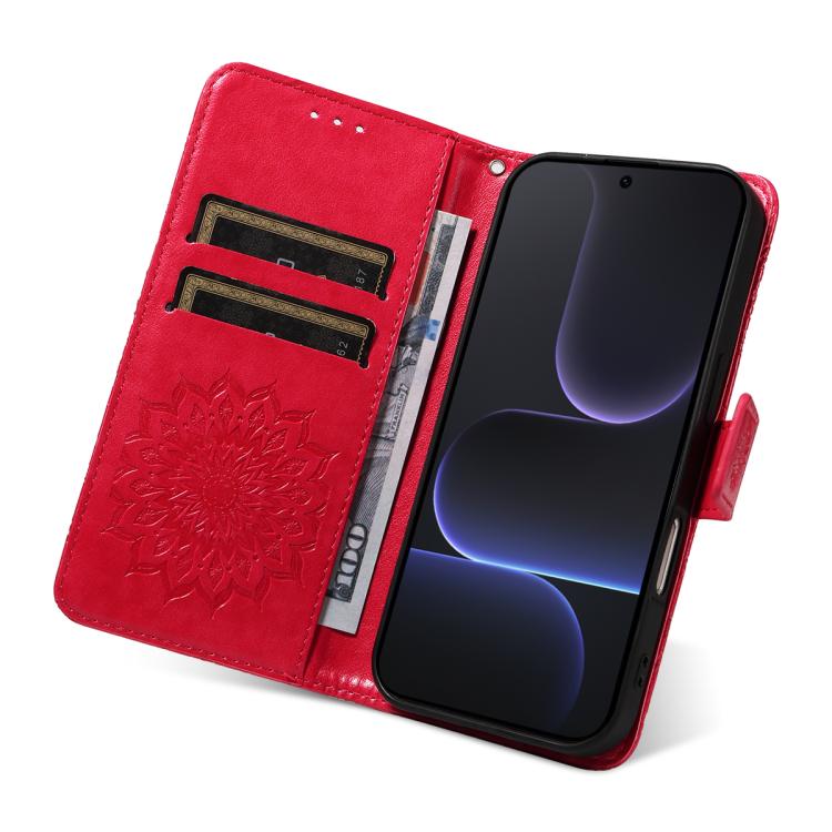 For Honor 500 Global/500 Pro Global 155.8 Embossed Sunflower Pattern Flip Leather Phone Case