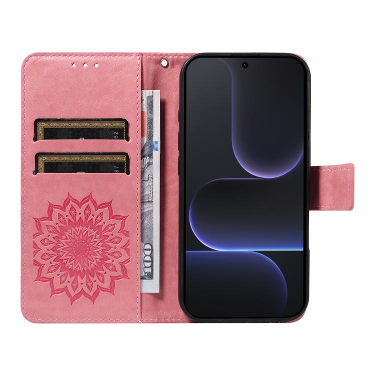 For Honor 500 Global/500 Pro Global 155.8 Embossed Sunflower Pattern Flip Leather Phone Case