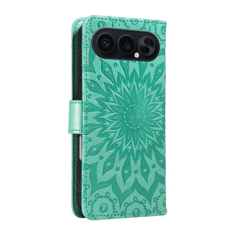 For Honor 500 Global/500 Pro Global 155.8 Embossed Sunflower Pattern Flip Leather Phone Case