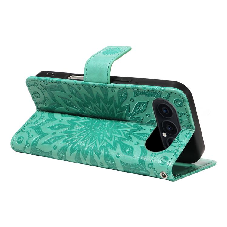 For Honor 500 Global/500 Pro Global 155.8 Embossed Sunflower Pattern Flip Leather Phone Case