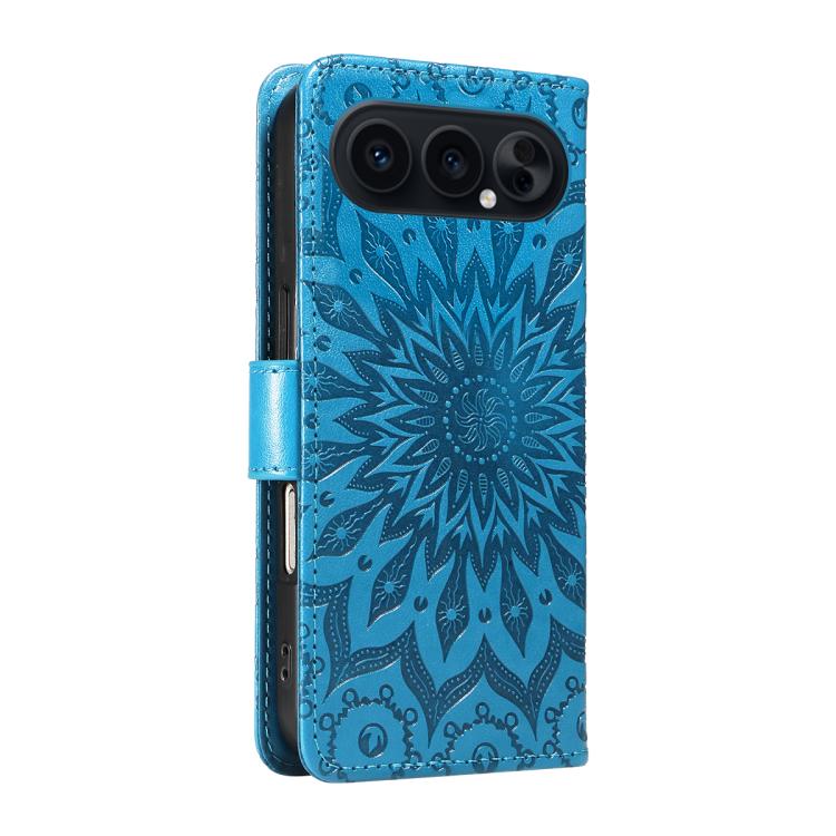 For Honor 500 Global/500 Pro Global 155.8 Embossed Sunflower Pattern Flip Leather Phone Case