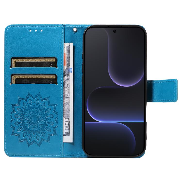 For Honor 500 Global/500 Pro Global 155.8 Embossed Sunflower Pattern Flip Leather Phone Case