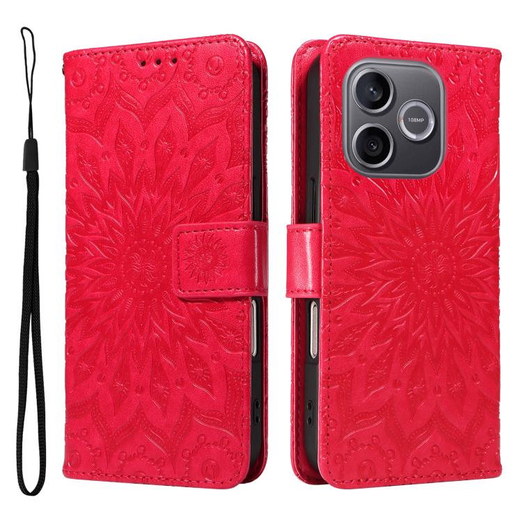For Honor 600 Lite Global Embossed Sunflower Pattern Flip Leather Phone Case