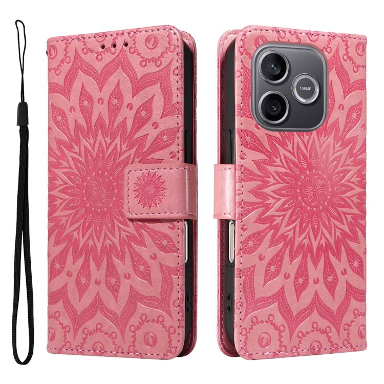 For Honor 600 Lite Global Embossed Sunflower Pattern Flip Leather Phone Case
