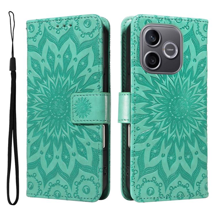 For Honor 600 Lite Global Embossed Sunflower Pattern Flip Leather Phone Case