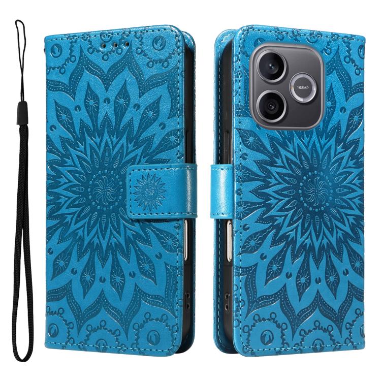 For Honor 600 Lite Global Embossed Sunflower Pattern Flip Leather Phone Case