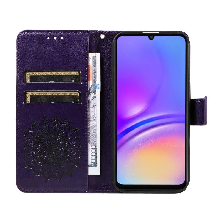 For Samsung Galaxy A06 5G / 4G Embossed Sunflower Pattern Flip Leather Phone Case