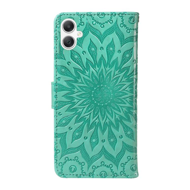 For Samsung Galaxy A06 5G / 4G Embossed Sunflower Pattern Flip Leather Phone Case
