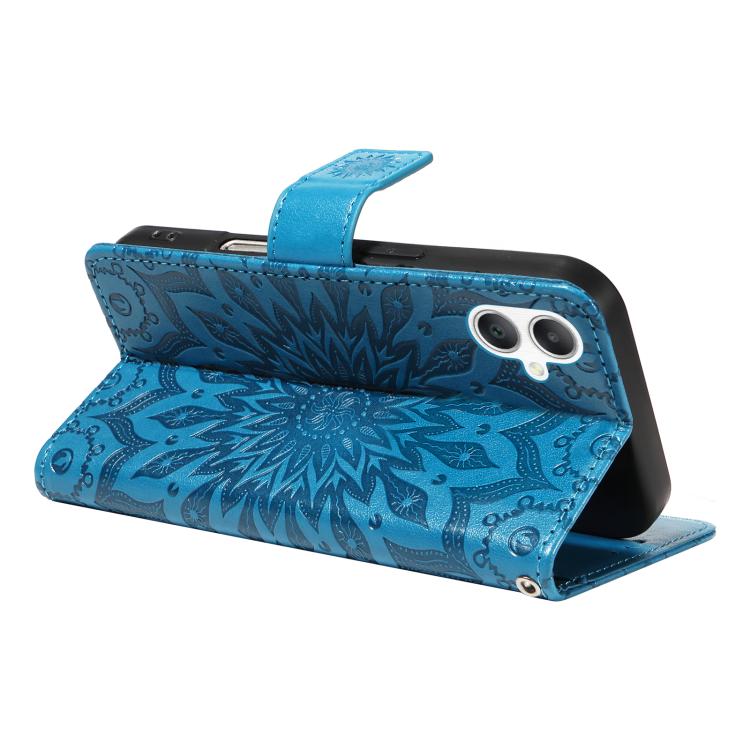 For Samsung Galaxy A06 5G / 4G Embossed Sunflower Pattern Flip Leather Phone Case