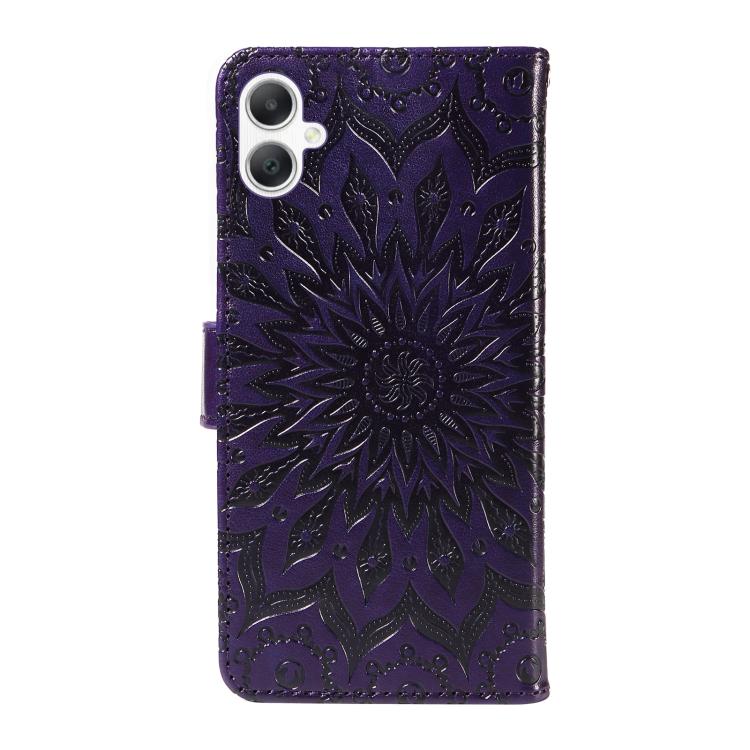 For Samsung Galaxy A07 5G Embossed Sunflower Pattern Flip Leather Phone Case