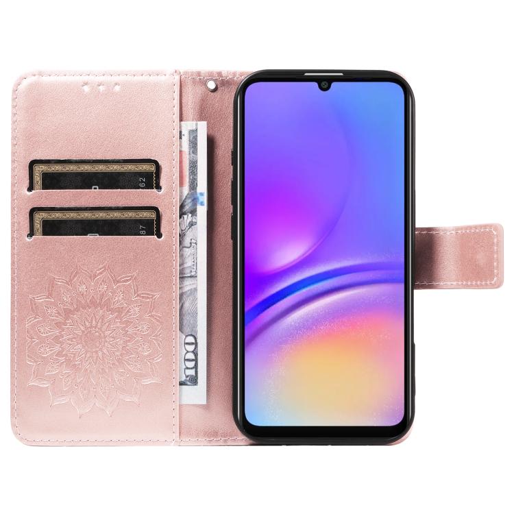 For Samsung Galaxy A07 5G Embossed Sunflower Pattern Flip Leather Phone Case
